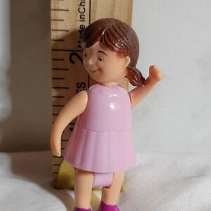 Fisher-Price Loving Family Dollhouse Figure Girl Pink Dress Pigtails 2.5 Inch